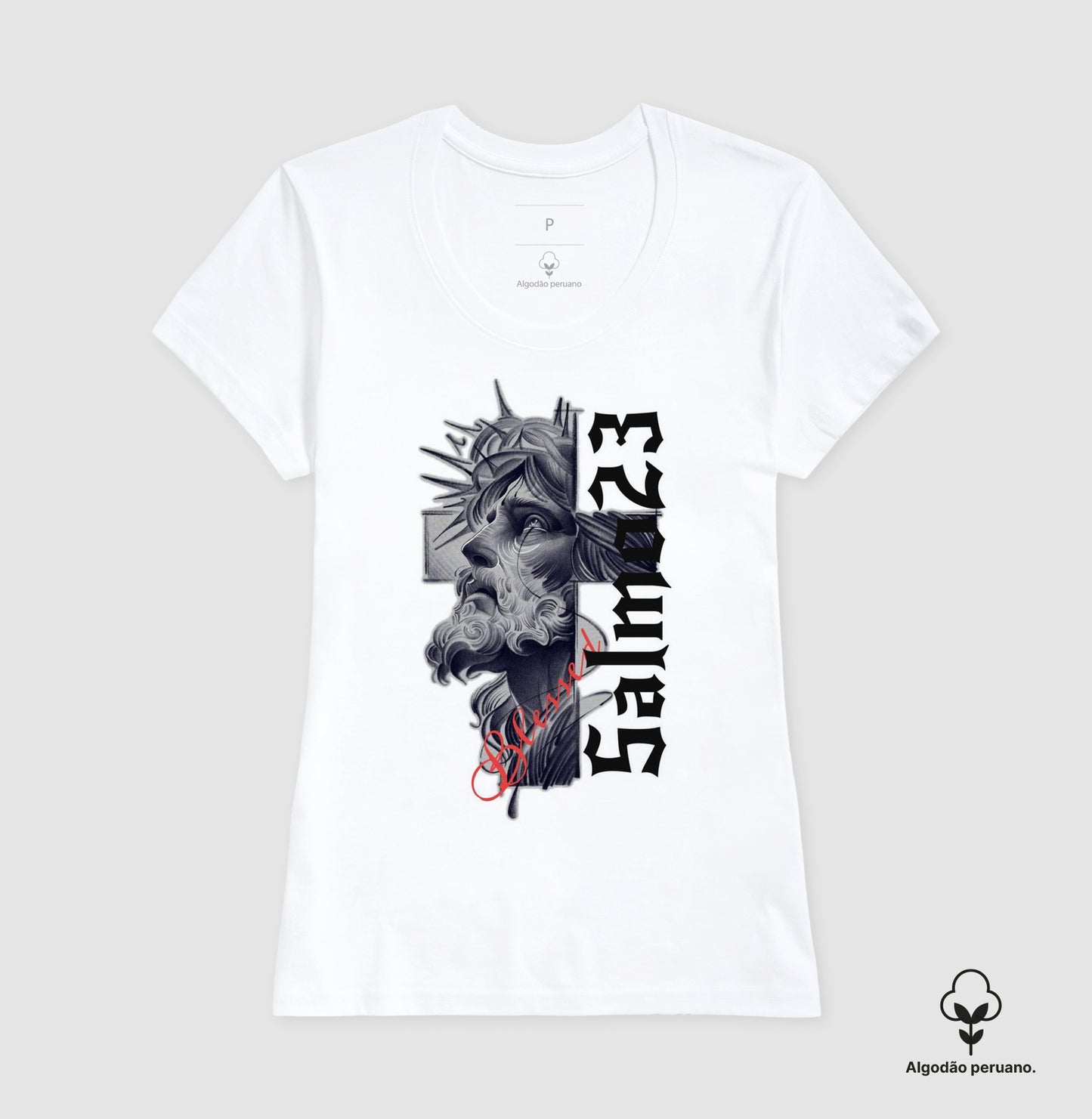 Camiseta Algodão Peruano Salmo 23