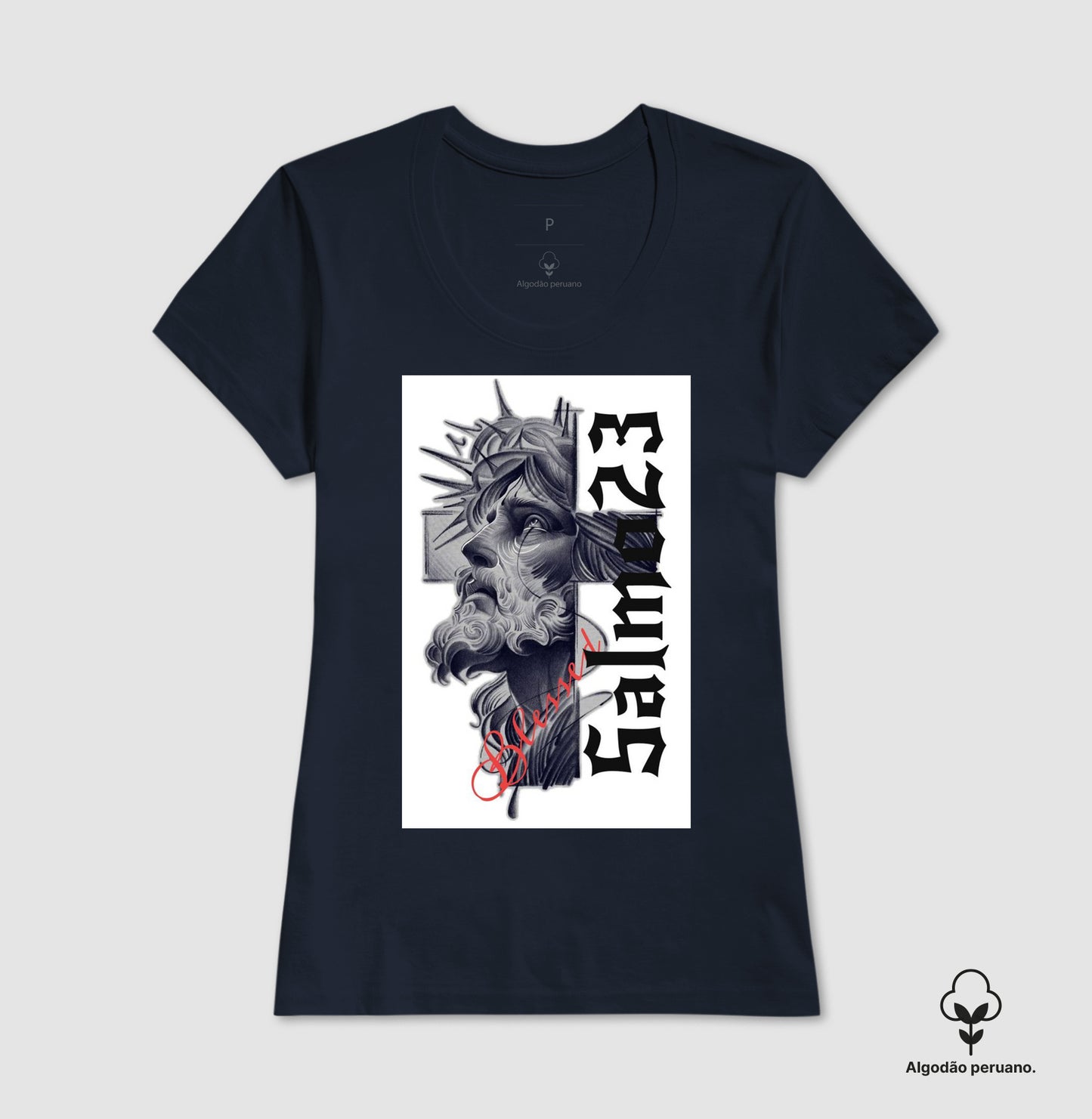 Camiseta Algodão Peruano Salmo 23